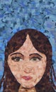 Girl young woman mosaic painting pretty