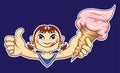 Girl with Yummy Ice Cream