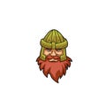 The dwarf`s head in a Golden helmet