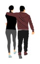 Girlfriend and boyfriend hugging on date vector. Love concept. Boy and girl closeness vector. Togetherness and tenderness. Sporty