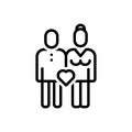 Black line icon for Girlfriend, lover and paramour