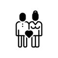 Black solid icon for Girlfriend, lover and paramour Royalty Free Stock Photo