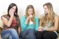 Girlfriends crying and laughing Royalty Free Stock Photo