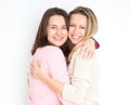 Girlfriends. Happy girls young women hiking portrait of smiling friends having fun together Royalty Free Stock Photo