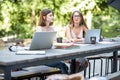 Girlfriends at the outdoor cafe