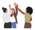 Girlfriends Sharing Laughter, Support And Love, Seal Their Bond With A High Five, Celebrating Strength of Friendship