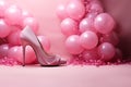 Girlhood celebration High heeled shoe backdrop, ideal for baby related events