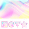 Girlie Background Vector. Abstract Holographic Pastel Girlie Backdrop. Rainbow Soft Color. Illustration