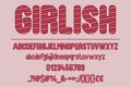 Girlish Coquette Color Font Set. Stylish Typography Design