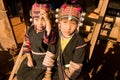Girls from the Akha ethnic group in traditional clothes