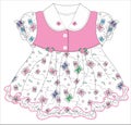 girls baby frocks with butterfly print vector