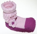 Girls baby socks, socks, gestrick in pink Royalty Free Stock Photo