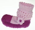 Girls baby socks, socks, gestrick in pink Royalty Free Stock Photo