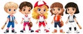 Girls in Baseball Outfits Cartoon Character