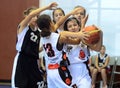 Girls basketball action