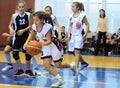 Girls basketball action