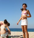 Girls on the beach Royalty Free Stock Photo