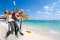 Girls on the beach Royalty Free Stock Photo