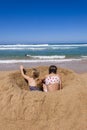 Girls Beach Ocean Playtime