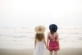 Girls Beach Summer Holiday Vacation Togetherness Concept