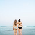 Girls Beach Summer Holiday Vacation Togetherness Concept Royalty Free Stock Photo