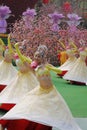 The girls in beautiful costumes