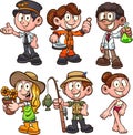 Girls and boy wearing different occupations costumes Royalty Free Stock Photo