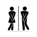 Girls and boys restroom pictograms Royalty Free Stock Photo