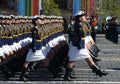 Girls-cadets of the Military Academy of communications named. Budyonny Military-space Academy. Mozhaysky on the General parade reh