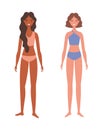 Girls cartoons with bikini vector design