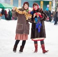 Girls celebrating Shrovetide at Russia