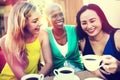 Girls Coffee Break Talking Chilling Concept Royalty Free Stock Photo