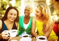 Girls Coffee Break Talking Chilling Concept Royalty Free Stock Photo