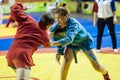 Girls compete in Sambo Royalty Free Stock Photo