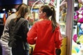 Girls in the crane machine