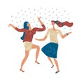 Dancing women welcome the rain.