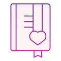Girls diary flat icon. Book purple icons in trendy flat style. Notepad gradient style design, designed for web and app