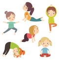 girls do yoga. sport. vector illustration