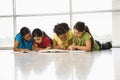 Girls doing schoolwork. Royalty Free Stock Photo