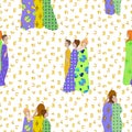 Girls Draped patterned fabrics