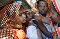 Girls dress as Goddess Durga as they participate in Kumari Puja rituals, during Navratri Festival at Kamakhya temple, in Guwahati