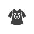 Girls dress with teddy bear vector icon