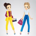 Girls Dressed In Bisness Style Royalty Free Stock Photo