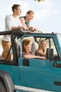 Girls driving off-road vehicle Royalty Free Stock Photo