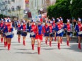 Girls drummers performing