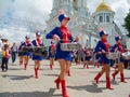 Girls drummers performing