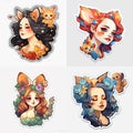 Girls with Ears Stickers