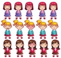 Girls emotions set Royalty Free Stock Photo