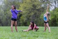 3 Girls Enjoying The Park Royalty Free Stock Photo