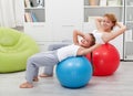 Girls exercising Royalty Free Stock Photo